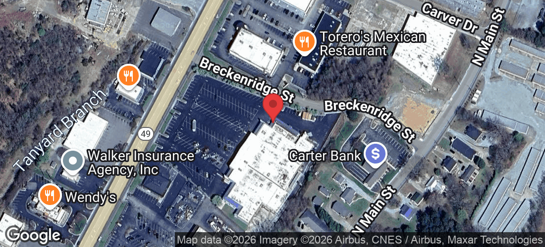 Map showing 820 N Madison Boulevard, Roxboro NC 27573